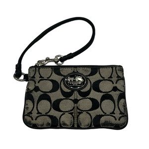 Coach black gray Signature C wristlet